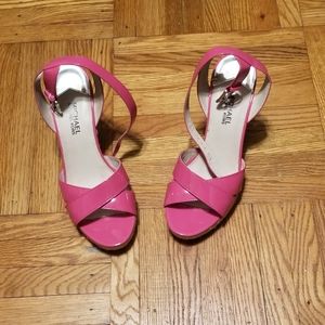 Michael Kors Pink Patent Leather Wedges.